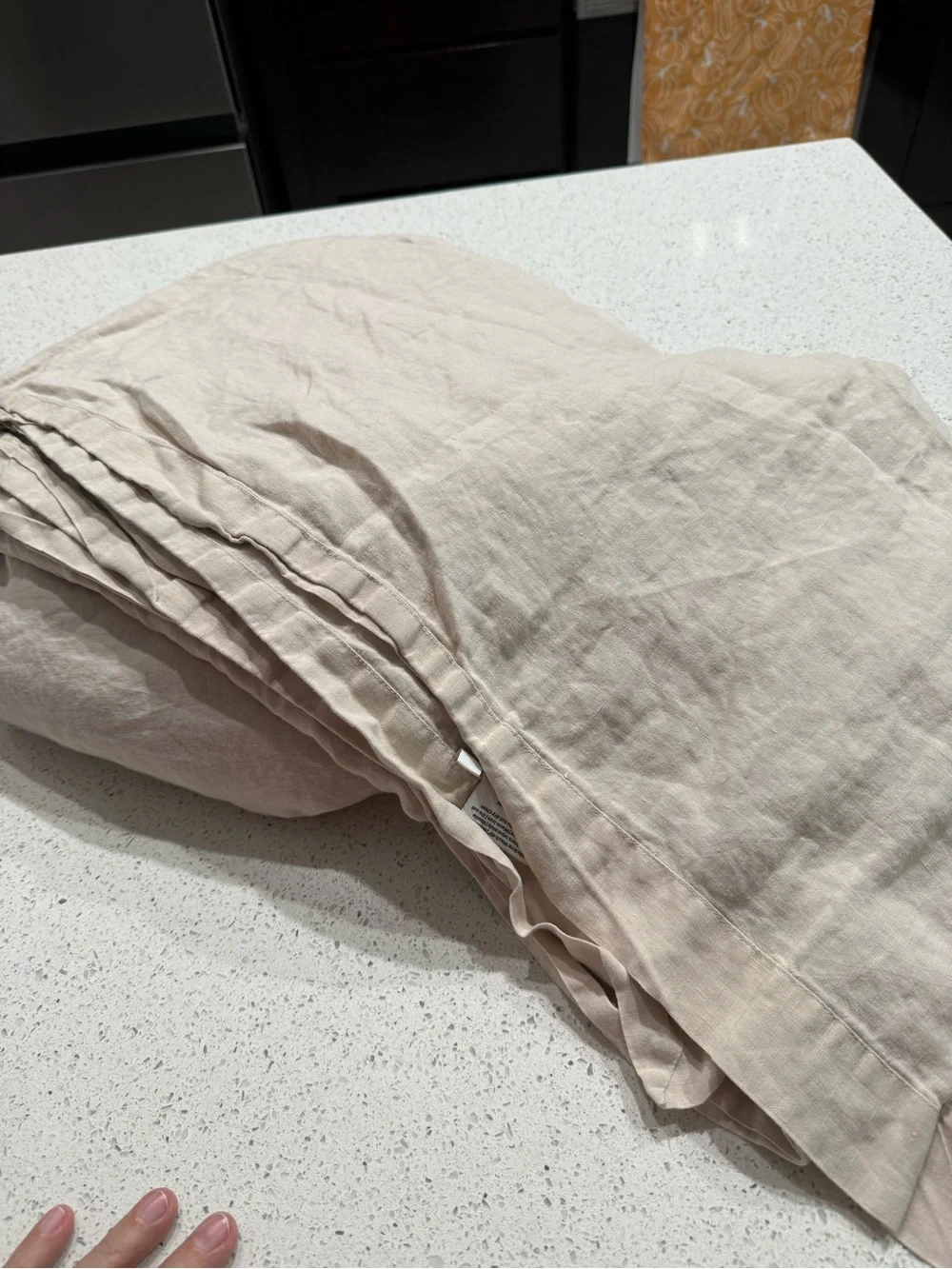 CULTIVER Queen Linen Sheet set  in Light Beige